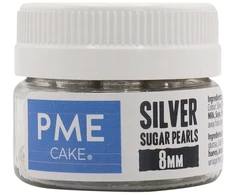 PME cukraus dekoratyviniai perlai 25 g 8 mm, sidabriniai