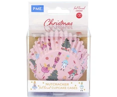 PME Cupcake įvyniokliai su Kalėdų motyvu (30 vnt.) šviesiai rožinės spalvos