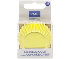PME Metaliczne mini papilotki na muffinki (45 vnt) auksinė