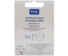 PME metaliniai keksiukų įdėklai (30 vnt.) Aukso spalvos