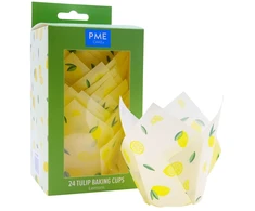 PME Tulip bandelės puodeliai - citrinos motyvas (24 vnt.)