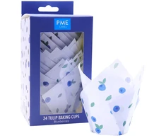 PME Tulip bandelės puodeliai - mėlynių motyvas (24 vnt.)