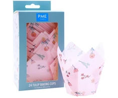 PME Tulip bandelės puodeliai - rožinės gėlės (24 vnt.)