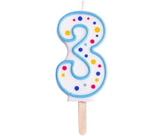 PME Žvakė numeris 3, mėlyna