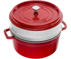 STAUB LA COCOTTE Apvalus ketaus puodas su 3,8 litro raudonu įdėklu