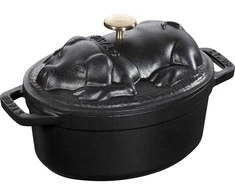 Zwilling STAUB SPECIAL COCOTTE Ovalus ketaus puodas, kiaulė, 1 litras, juodas