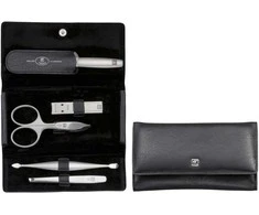Zwilling komplektas do manicure – juoda skórzane etui, 5 dalys