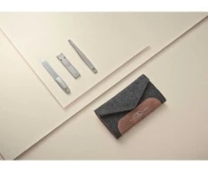 ZWILLING 97698-005-0 Twinox kelioninis manikiūro rinkinys – pilkas veltinio dėklas, 3 dalys