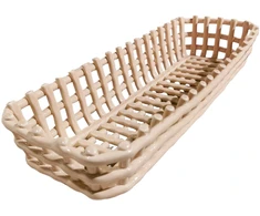 RITUALI DOMESTICI CATTURATA stačiakampis krepšelis, smėlio spalvos, 40 x 12 x 8 cm