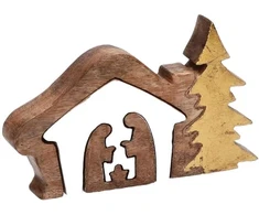 RITUALI DOMESTICI LINCCASTR Medinė gimimo scena 6,5 x 2,5 x 10,5 cm