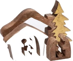 RITUALI DOMESTICI LINCCASTR Medinė gimimo scena 6,5 x 2,5 x 10,5 cm