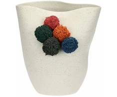RITUALI DOMESTICI POMPOMPON Wazon - 28 x 25 cm, balta
