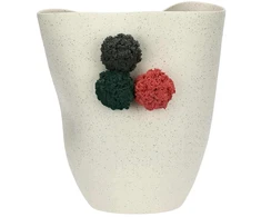 RITUALI DOMESTICI POMPOMPON Wazon - 28 x 25 cm, balta
