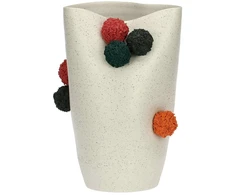 RITUALI DOMESTICI POMPOMPON Wazon - 35 x 21 cm, balta