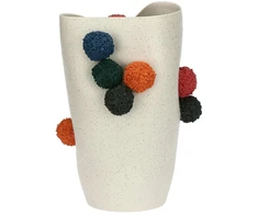 RITUALI DOMESTICI POMPOMPON Wazon - 35 x 21 cm, balta