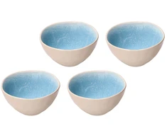 ROSE&amp;TULIPANI CONCERTO FUSE AZZURRO Rinkinys iš 4 vidutinių dubenėlių 15 cm