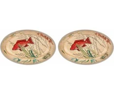Rose&amp;Tulipani 2 ovalių jūros gyvybės melamino lėkščių rinkinys - 24 x 15 cm