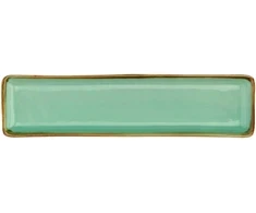 ROSE&amp;TULIPANI CONCERTO VERDE ACQUA Rinkinys iš 4 stačiakampių padėklų 32 x 8 cm