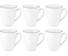 Select 6 puodelių su ąselėmis rinkinys, 350 ml, SELTMANN LIDO Juodas LINE