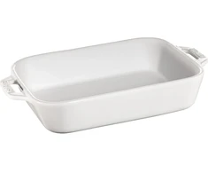 STAUB COOKING Stačiakampė keraminė lėkštė 1,1 ltr, balta