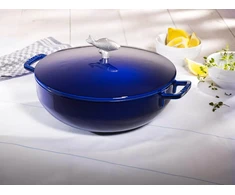 STAUB Ketaus keptuvė su dangčiu 24 cm, mėlyna