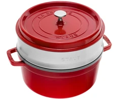 STAUB LA COCOTTE Apvalus ketaus puodas su 3,8 litro raudonu įdėklu