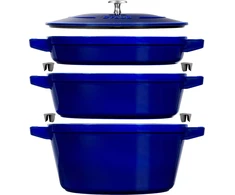 STAUB Rinkinys 3 naczyń + pokrywka 24 cm mėlyna