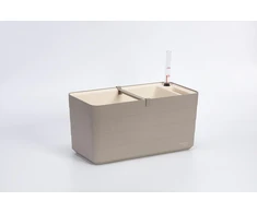 URBALIVE BERBERIS stačiakampis savaime drėkinamasis vazonas 40 x 20 cm, šviesiai pilkas