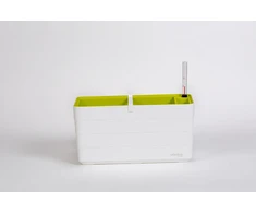 URBALIVE BERBERIS savaime drėkinantis stačiakampis vazonas 40 x 20 cm, baltas