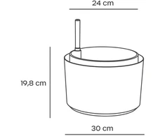 URBALIVE BERBERIS Wisząca donica samonawadniająca okrągła 30 cm, balta