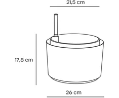 URBALIVE BERBERIS Wisząca donica samonawadniająca okrągła 26 cm, pilka