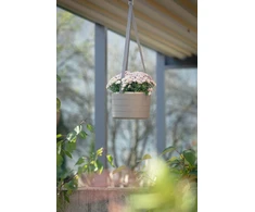 URBALIVE BERBERIS Wisząca donica samonawadniająca okrągła 26 cm, šviesiai pilkas