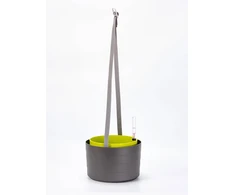 URBALIVE BERBERIS Wisząca donica samonawadniająca okrągła 26 cm, szaro-ruda