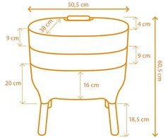 URBALIVE Kompostownik domowy 50 x 38 cm, žalia