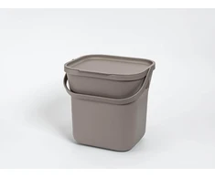 URBALIVE Krepšys na bioodpady su wkładem 6 ltr, šviesiai pilkas