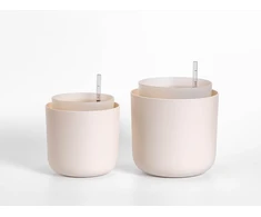 URBALIVE TOLITA Donica samonawadniająca okrągła 19 cm, smėlio spalva