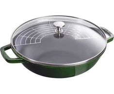 STAUB Ketaus wok su dangteliu 30 cm, žalias