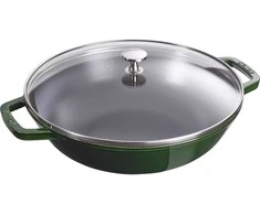 STAUB Ketaus wok su dangteliu 30 cm, žalias