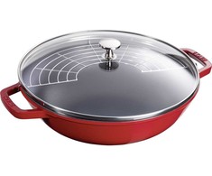 STAUB Wok żeliwny su dangteliu 30 cm, raudona