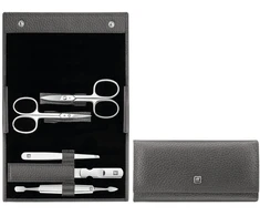 ZWILLING CLASSIC INOX Rinkinys manikiūrui – antracito odinis dėklas, 5 dalys
