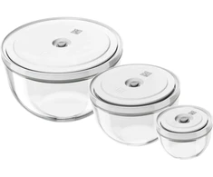 ZWILLING FRESH &amp; SAVE 3 stiklinių vakuuminių dubenėlių su dangteliu rinkinys