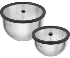 ZWILLING FRESH &amp; SAVE Rinkinys 2 stalowych misek su dangteliu - sidabrinė