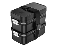 ZWILLING Fresh &amp; Save vakuuminės pietų dėžutės, juodos matinės spalvos, 2 vnt.
