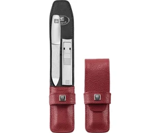 ZWILLING TWINOX Rinkinys kelioninis - raudona skórzane etui, 2 elementy