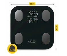 Analitinės elektroninės vonios svarstyklės – kūno riebalų matavimas, BMI, stiklinės (PRO)