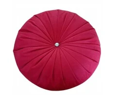 Apvali dekoratyvinė pagalvėlė iš pliušinio veliūro, raudona, 35 cm