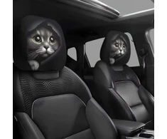 Automobilio galvos atramų užvalkalai su katės motyvu, 2 vnt.