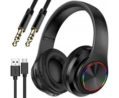 B39 belaidės ausinės su mikrofonu, Bluetooth, RGB apšvietimas