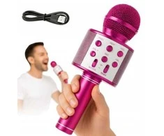 Belaidis „Bluetooth“ karaoke mikrofonas vaikams, rožinis