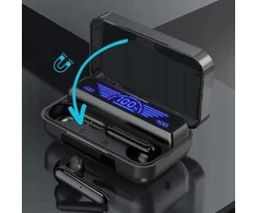 Bluetooth 5.1 belaidės „Earbuds“ ausinės su „Powerbank“ ir LED žibintuvėliu